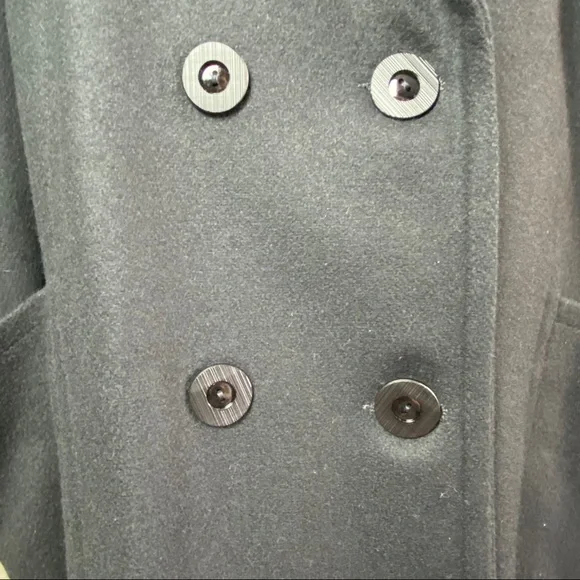 Vintage 70’s ILGWU Black Wool Double Breasted Pea Coat XL - Picture 2 of 11